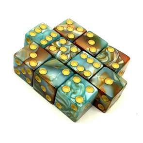 Набор кубиков 10 шт. D6 перламутровые "Исцеление Ран" 16мм с ровными углами