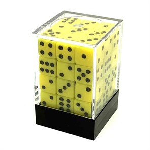 Набор кубиков 36 шт. D6 Желтые с острыми углами 12мм