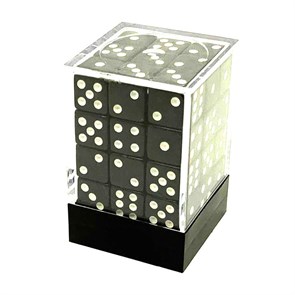 Набор кубиков 36 шт. D6 Черные с острыми углами 12мм