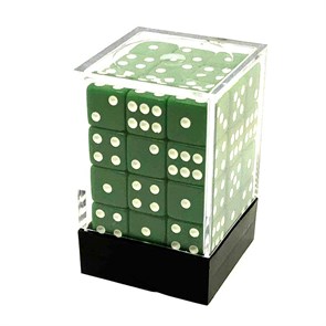 Набор кубиков 36 шт. D6 Зеленые с острыми углами 12мм
