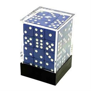 Набор кубиков 36 шт. D6 Синие с острыми углами 12мм