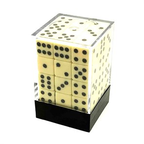 Набор кубиков 36 шт. D6 Костяные с острыми углами 12мм