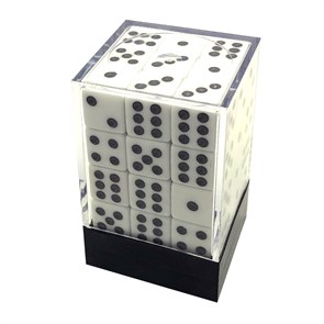 Набор кубиков 36 шт. D6 Белые с острыми углами 12мм