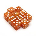 Набор кубиков D6 мраморные Оранжевый позитив 16мм с ровными углами (10 шт.) - фото 10404