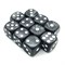Dice Set 10 pcs. Dice D6 Marbled Black 16 mm with Rounded Corners - photo 18061