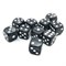 Dice Set 10 pcs. Dice D6 Marbled Black 16 mm with Rounded Corners - photo 18062