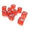 Dice Set 10 pcs. D6 Transparent Red 16 mm with Square Corners - photo 18064