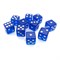Dice Set 10 pcs. D6 Transparent Blue 16 mm with Square Corners - photo 18068
