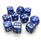 Dice Set 10 pcs. D6 Marbled Blue 16 mm with Rounded Corners - photo 18077
