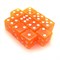 Dice Set 10 pcs. D6 Transparent Orange 16 mm with Square Corners - photo 21602