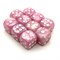 Dice Set 10 pcs. D6 Marbled Pink 16 mm with Rounded Corners - photo 21640
