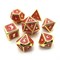 7-Piece Metal RPG Dice Set — Dragon Scale (Red with Gold) 16 mm - photo 25179