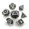 7-Piece Metal RPG Dice Set — Dragon Scale (Black with Silver) 16 mm - photo 25190