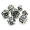 7-Piece Metal RPG Dice Set — Dragon Scale (Black with Silver) 16 mm - photo 25191
