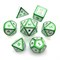 7-Piece Metal RPG Dice Set — White with Green - photo 25193
