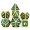 7-Piece Metal RPG Dice Set — Dragon Scale (Light Blue with Gold) - photo 25199