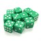 Dice D6 16 mm 10pcs. Green with Sharp Corners - photo 25353