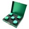Dice D6 Aluminium 16 mm 5pcs. Green in Case - photo 25357