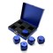 Dice D6 Aluminium 16 mm 5pcs. Blue in Case - photo 25368