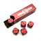 Dice D6 Aluminium 16 mm 5pcs. Red in Tube - photo 25386