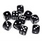 Dice D6 12 mm 10pcs. Black - photo 25408
