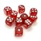 Dice D6 14 mm 10pcs. Red Transparent - photo 25428