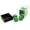 Dice D6 16 mm 12pcs in Plastic Box. Green with Sharp Corners - photo 25626
