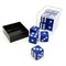Dice D6 16 mm 12pcs in Plastic Box. Blue with Sharp Corners - photo 25632