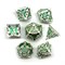 7-Piece Metal RPG Dice Set — Silver Malachite - photo 25969