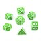 7-Piece RPG Dice Set — Gaming Green-White - photo 29888