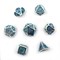 7-Piece Metal RPG Dice Set — Silver-Light Blue Mechanism - photo 29935