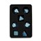 7-Piece Metal RPG Dice Set — Silver-Light Blue Mechanism - photo 29937