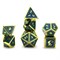 7-Piece Metal RPG Dice Set — Dragon Scale Gold-Light Blue - photo 30109
