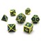 7-Piece Metal RPG Dice Set — Dragon Scale Gold-Light Blue - photo 30110