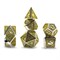 7-Piece Metal RPG Dice Set — Dragon Scale Yellow Silver - photo 30114