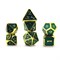 7-Piece Metal RPG Dice Set — Gold-Light Blue Web - photo 30134