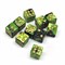 Dice D6 12 mm 10pcs. Black-Green Marbled - photo 30652