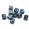Dice D6 12 mm 10pcs. Black-Blue Marbled - photo 30662
