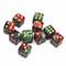 Dice D6 12 mm 10pcs. Red-Green Marbled - photo 30666