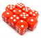 Dice D6 12 mm 10pcs. Orange with White Dots - photo 30935
