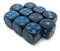 Dice D6 16 mm 10pcs. Black with Blue Dots - photo 30936