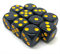Dice D6 16 mm 10pcs. Black with Yellow Dots - photo 30944