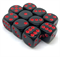 Dice D6 16 mm 10pcs. Black with Red Dots - photo 30948
