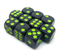 Dice D6 16 mm 10pcs. Black with Green Dots - photo 30950
